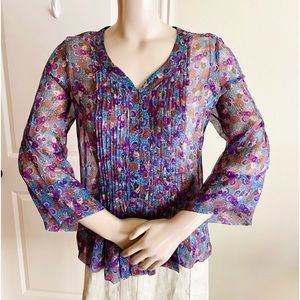 NWOT  Zara Silk Blouse Top XS